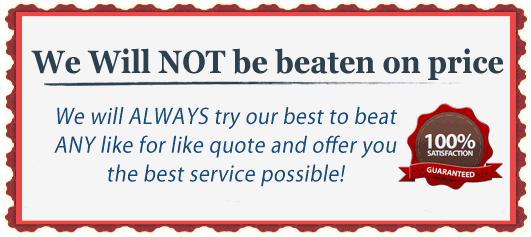 We will NOT be beaten on price - our price guarantee